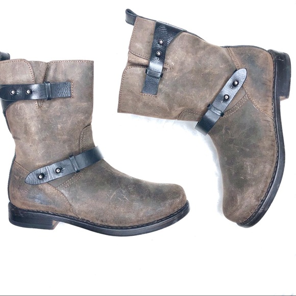 rag & bone Shoes - RAG & BONE Distressed Waxed Leather Moto Boots